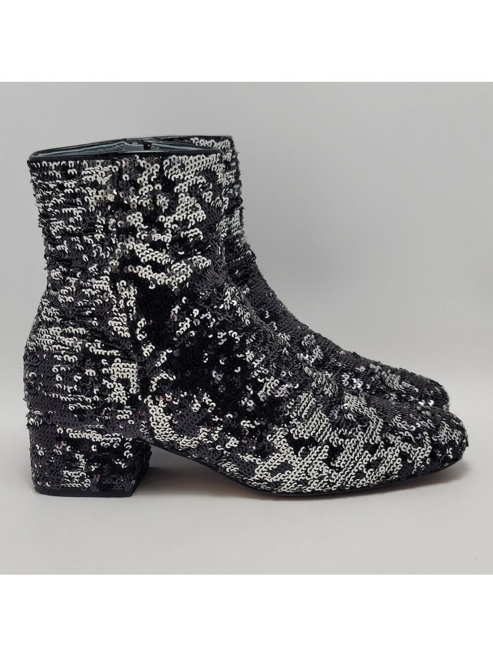 Chiara Ferragni Articolo Tomaia Black Sequin Glitter Ankle Boots Size 37